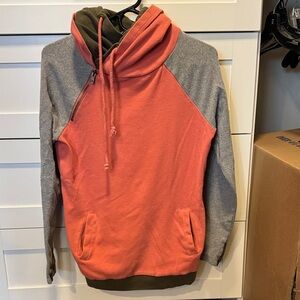 AMPERSAND AVE Women's Coral and Gray Hoodie